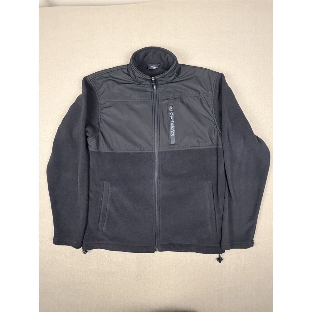 New Balance Logo Mens Black Zip up Fleece Jacket